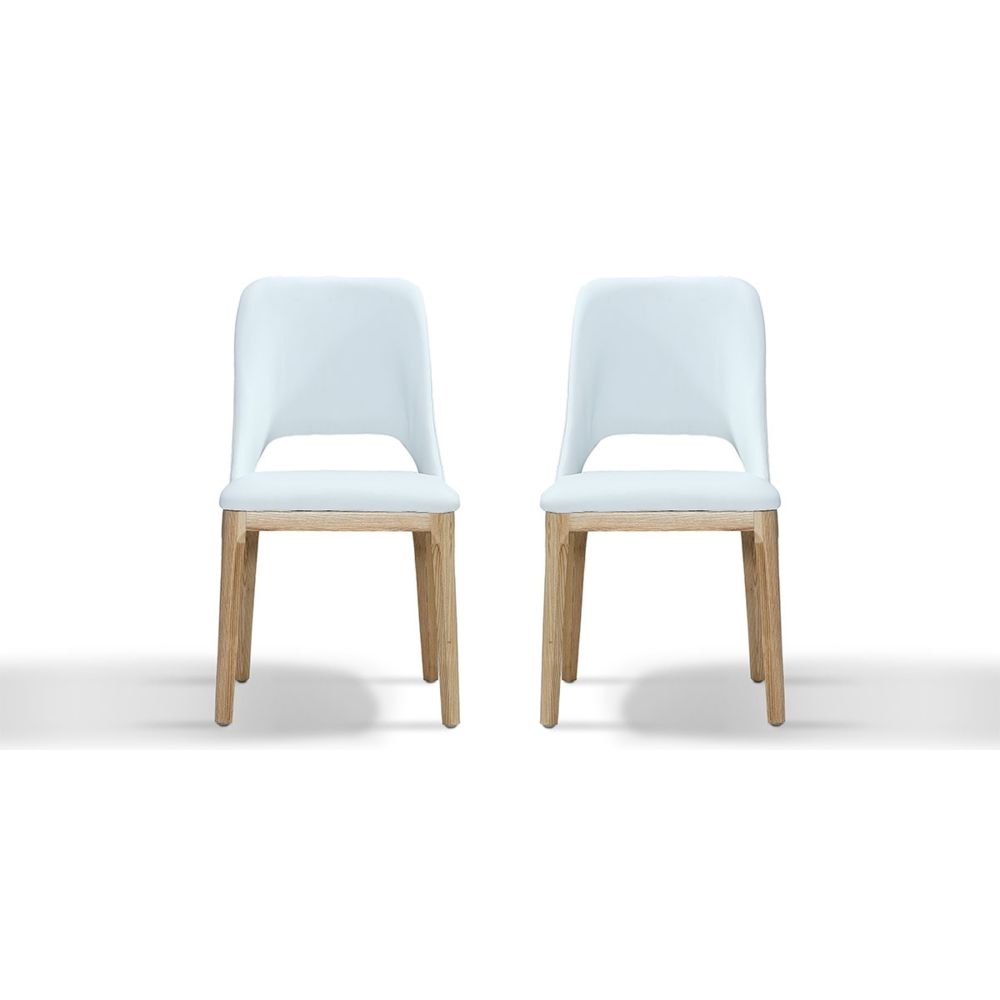 La Maison Du Canapé - Chaise Design MANDY - Blanc - Lot de 2 - Chaises