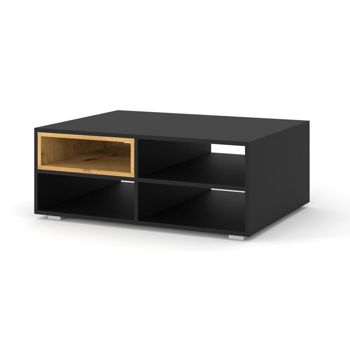Bim Furniture - Table basse anette M 94x70 cm noir mat / chêne artisan - Tables basses