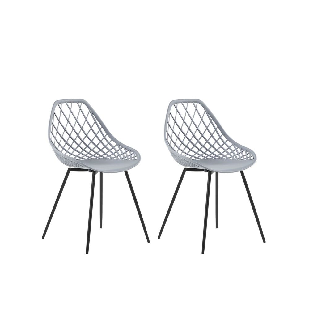 Beliani - Beliani Lot de 2 chaises de salle à manger gris clair CANTON - blanc - Chaises