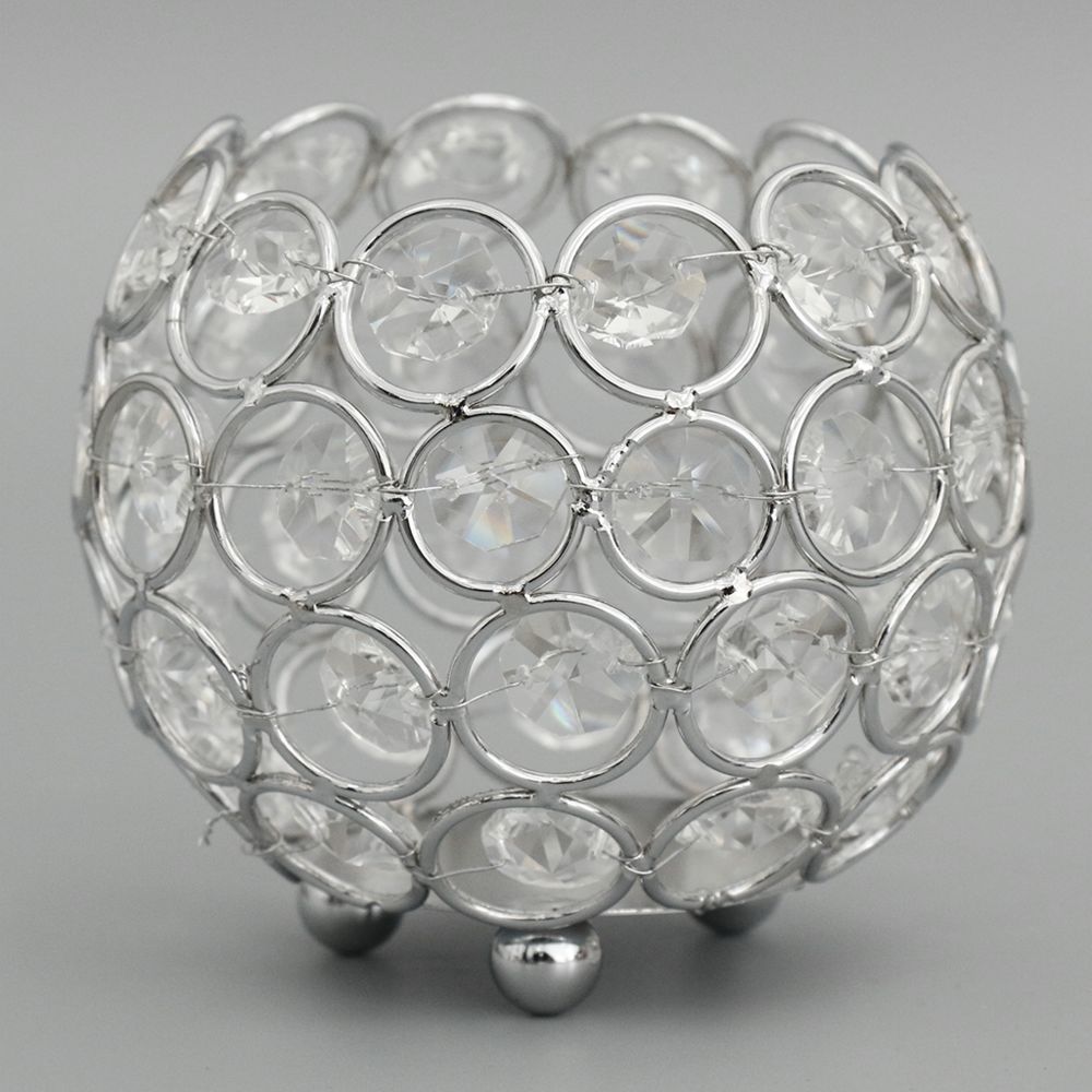 marque generique - 10cm Crystal Bling Votive Tealight Candle Holder Wedding Centerpiece - Argent - Bougeoirs, chandeliers