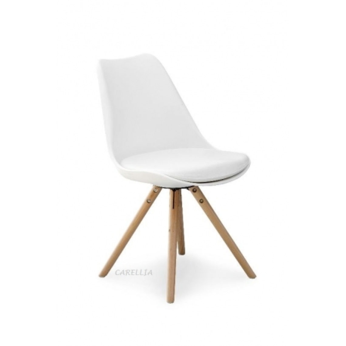 Carellia - CLAIRE lot de 2 chaises scandinave - Blanc - Chaises
