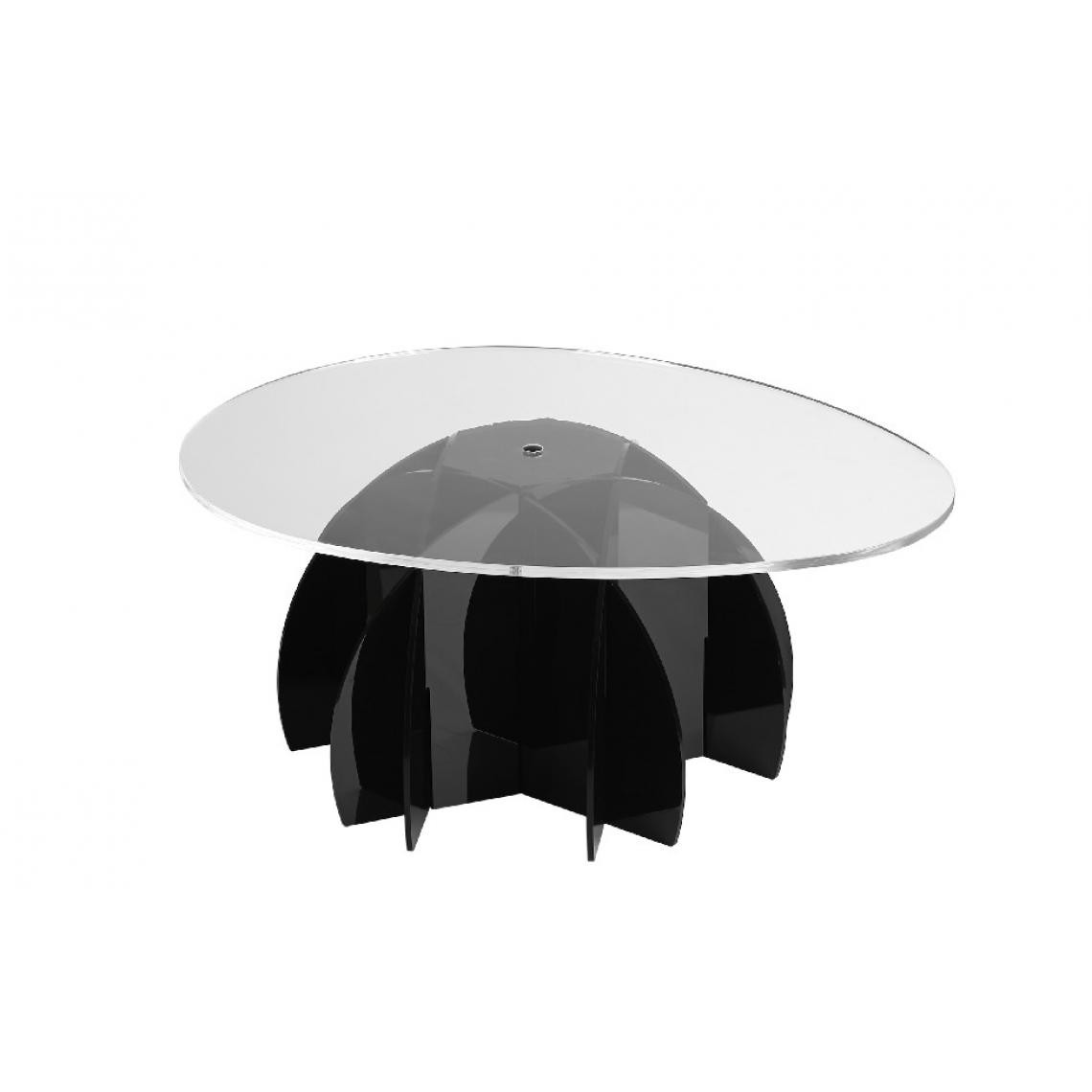 Homemania - HOMEMANIA Table basse Atlante - Noir, Transparent - 77 x 60 x 33 cm - Tables basses