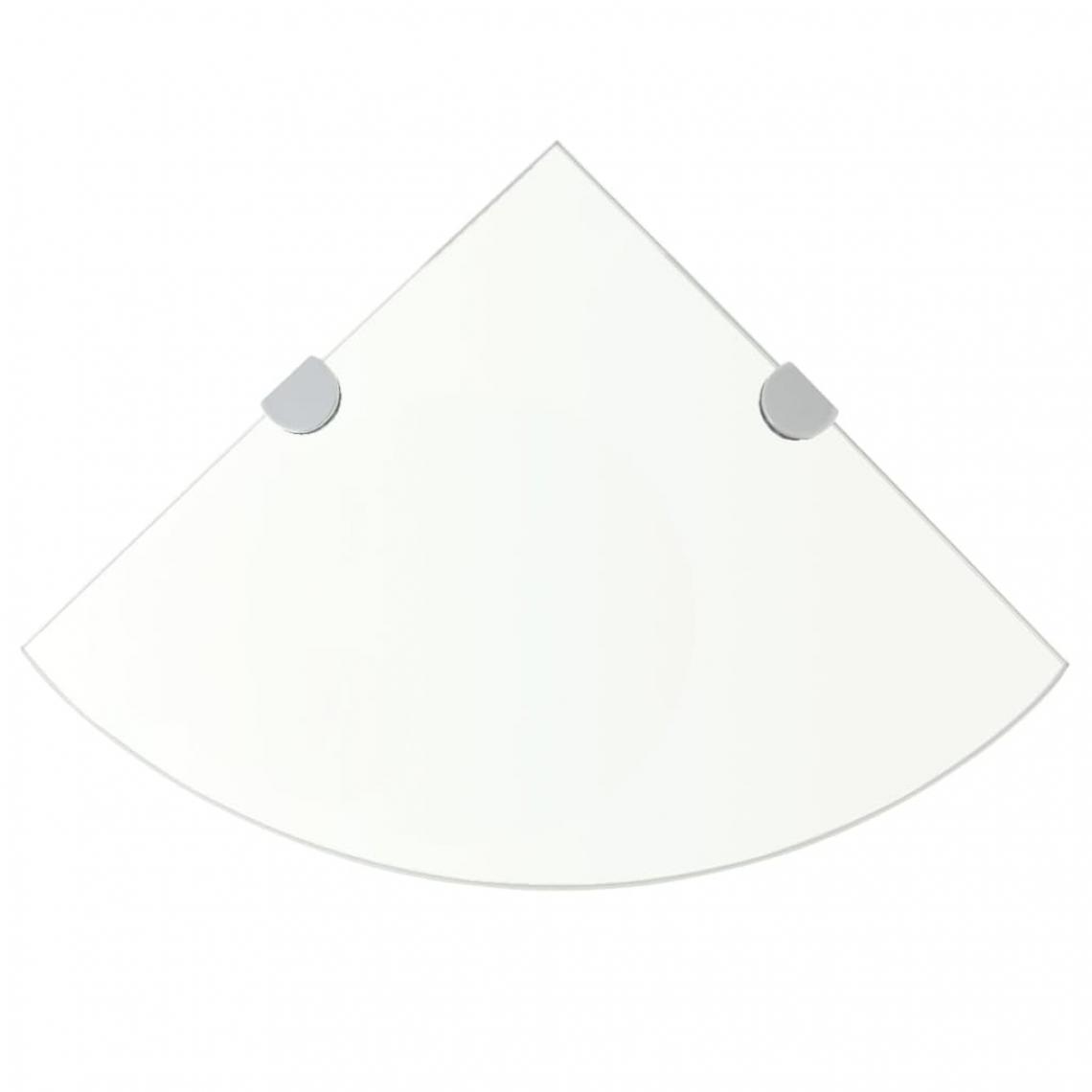 Chunhelife - Étagères d'angle 2 pcs et supports Verre Transparent 25x25 cm - Etagères