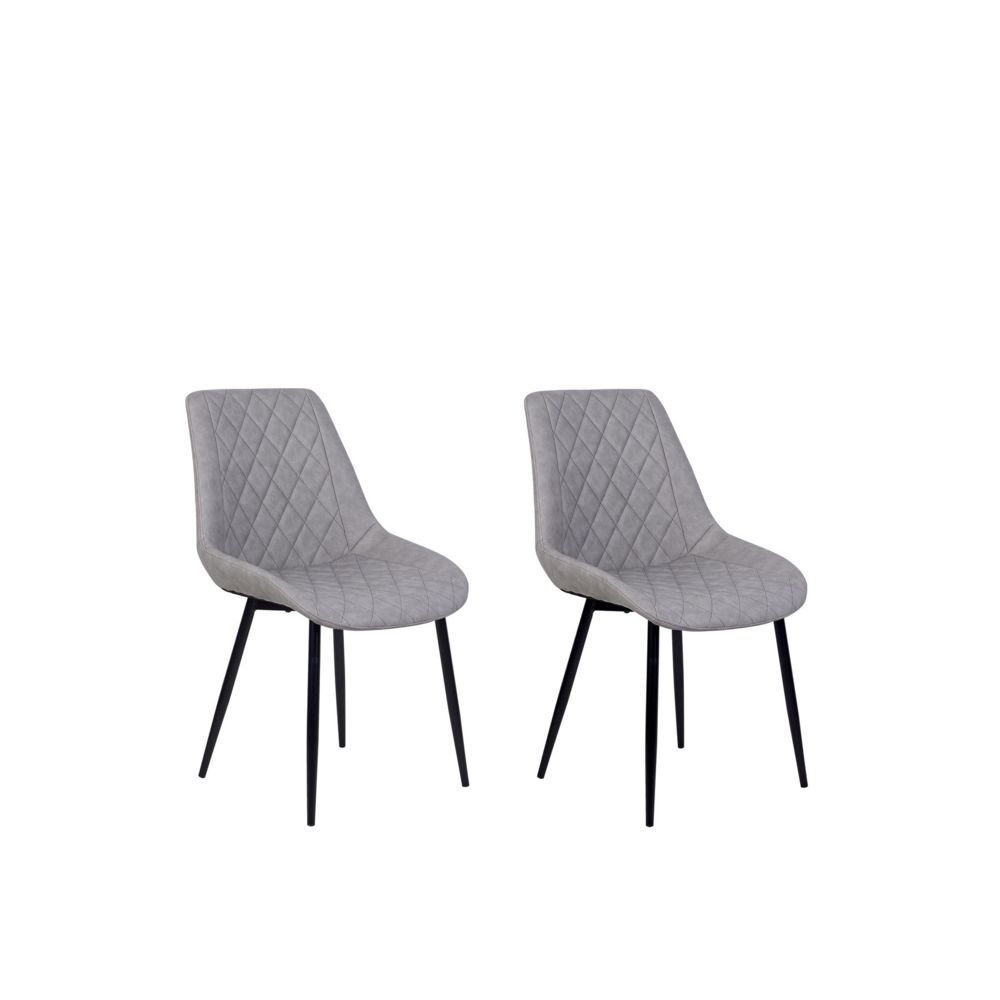 Beliani - Beliani Lot de 2 chaises en simili-cuir marron gris MARIBEL - beige - Chaises