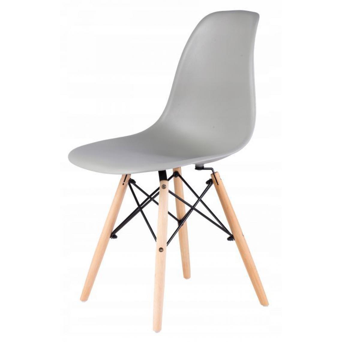 Hucoco - MSTORE - Lot de 4 chaises style moderne salon/chambre - 83x38.5x38.5 - Pieds en bois - Gris - Chaises
