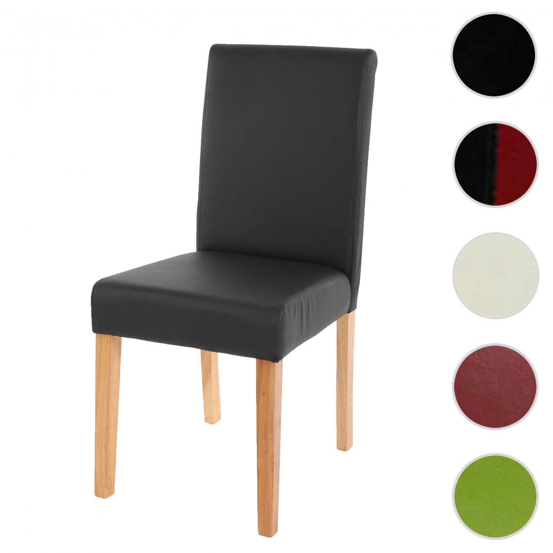 Mendler - Chaise de salle à manger Littau, chaise de cuisine, simlicuir ~ noir mat, pieds clairs - Chaises