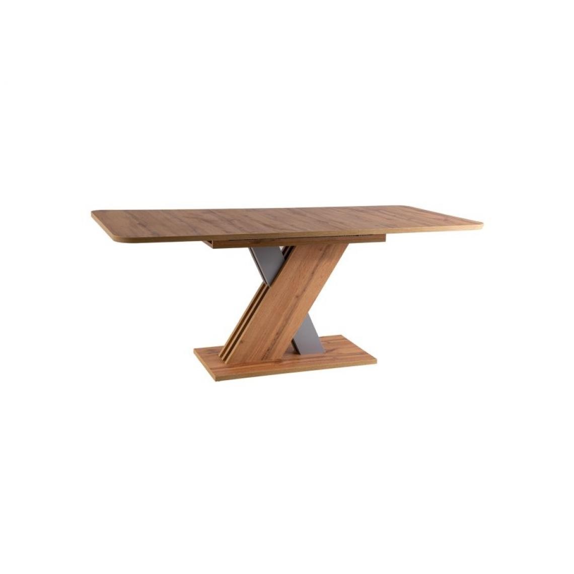 Hucoco - EXAL - Table extensible élégante pour la salle à manger - 140x85x76 cm - Plateau+piètement en panneau mélaminé - Marron - Tables à manger