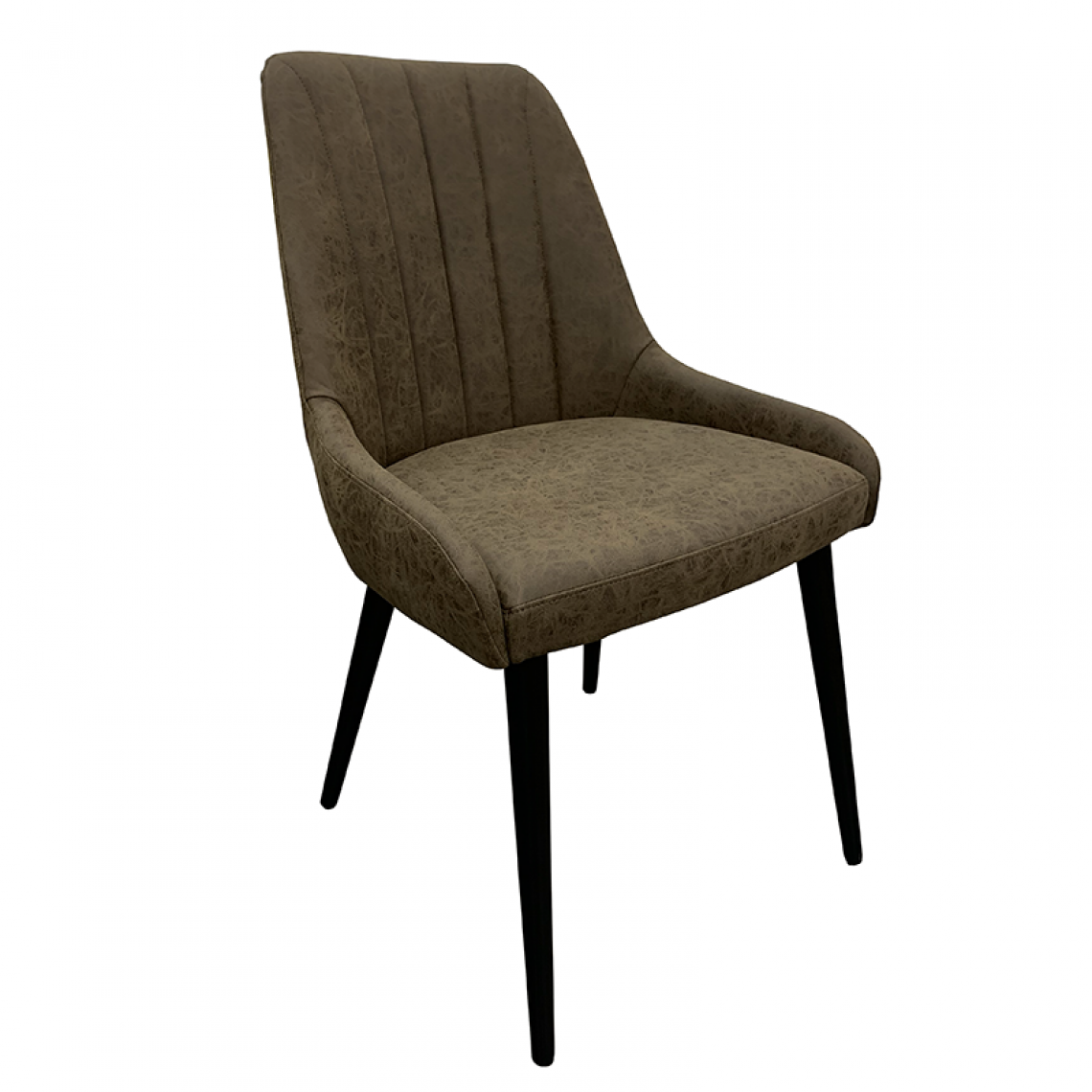 Sans Marque - Chaise simili Portland marron pieds métal - Marron - Chaises