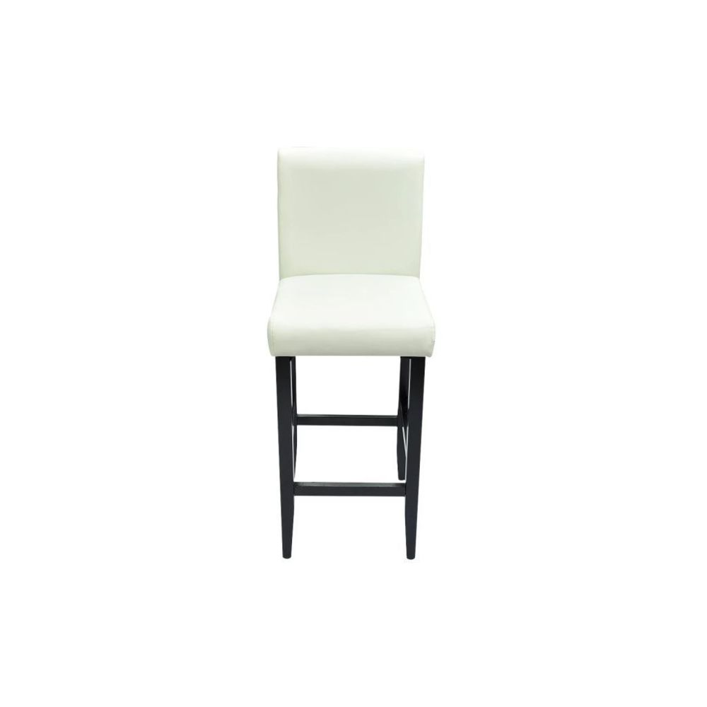 Helloshop26 - Lot de deux tabourets de bar design chaise siège cuir artificiel blanc 1202178 - Tabourets