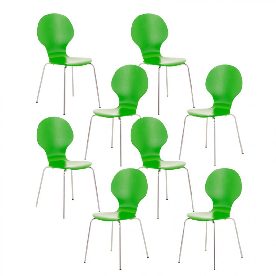 Icaverne - sublime Lot de 8 chaises visiteurs gamme Vaduz couleur vert - Chaises
