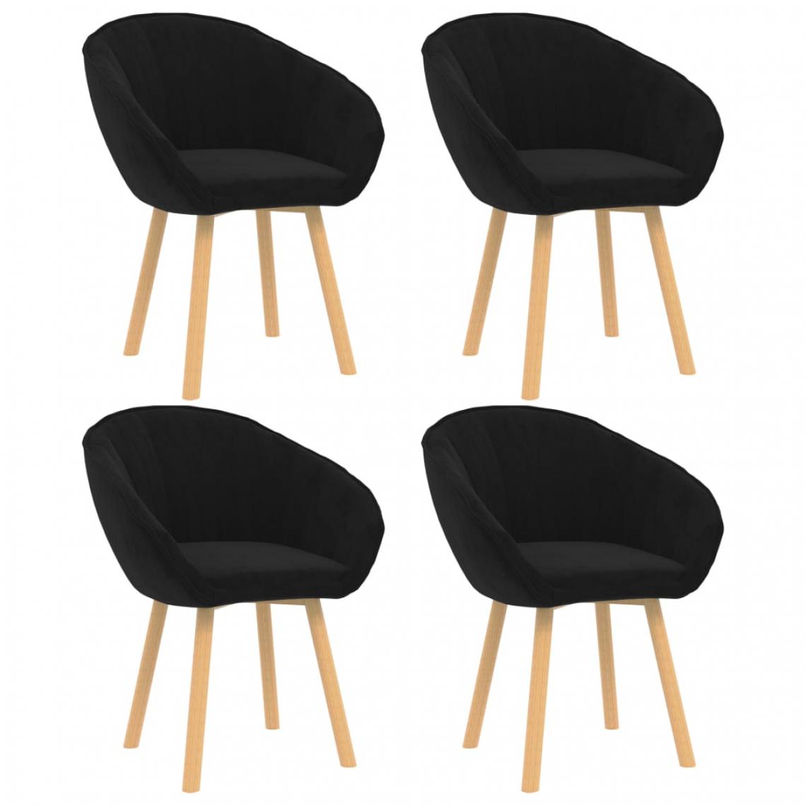 Chunhelife - Chunhelife Chaises de salle à manger 4 pcs Noir Velours - Chaises