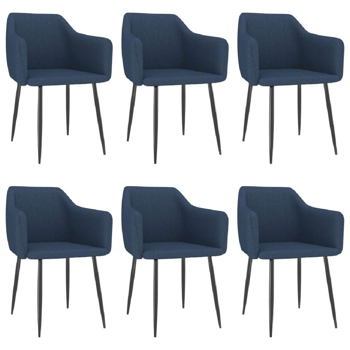 Chunhelife - Chunhelife Chaises de salle à manger 6 pcs Bleu Tissu - Chaises