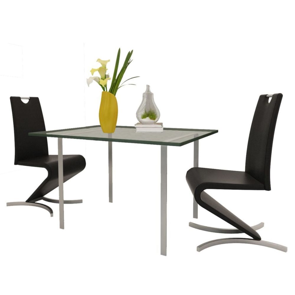 Vidaxl - Chaise de salle à manger 2 pcs Forme d'H Cuir synthétique Noir | Noir - Chaises