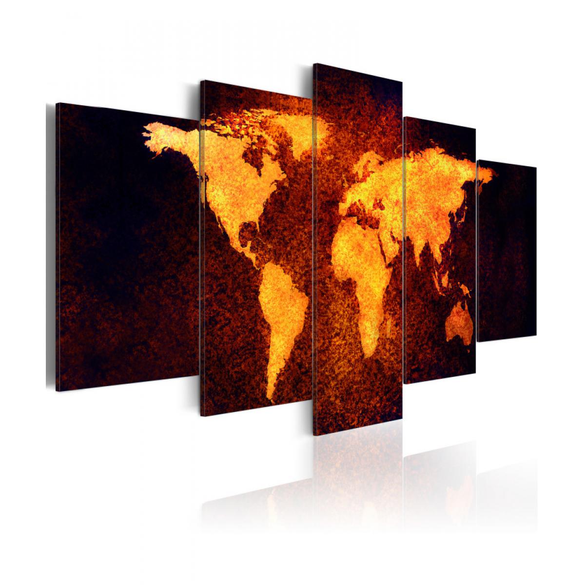 Artgeist - Tableau - Carte du monde - Lave chaude 100x50 - Tableaux, peintures