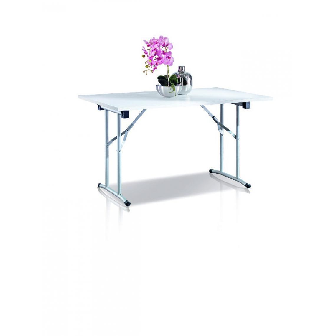 Homemania - Table Camp - Table d'appoint, pliante - Salon, Cuisine - Blanc en Panneau de particules de mélamine, 125 x 75 x 80 cm - Tables basses