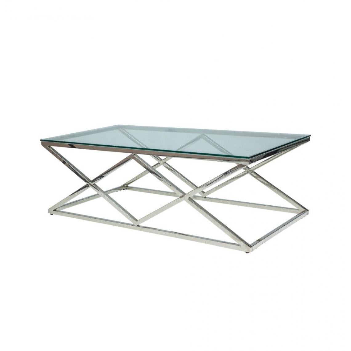 Ac-Deco - Table basse en verre - L 120 cm x l 60 cm x H 40 cm - Zegna - Tables basses