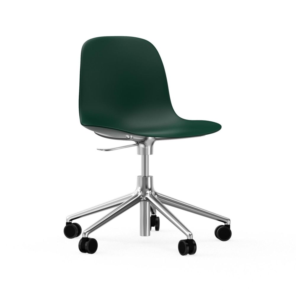 Normann Copenhagen - Chaise pivotante à roulettes Form - vert - aluminium - Chaises