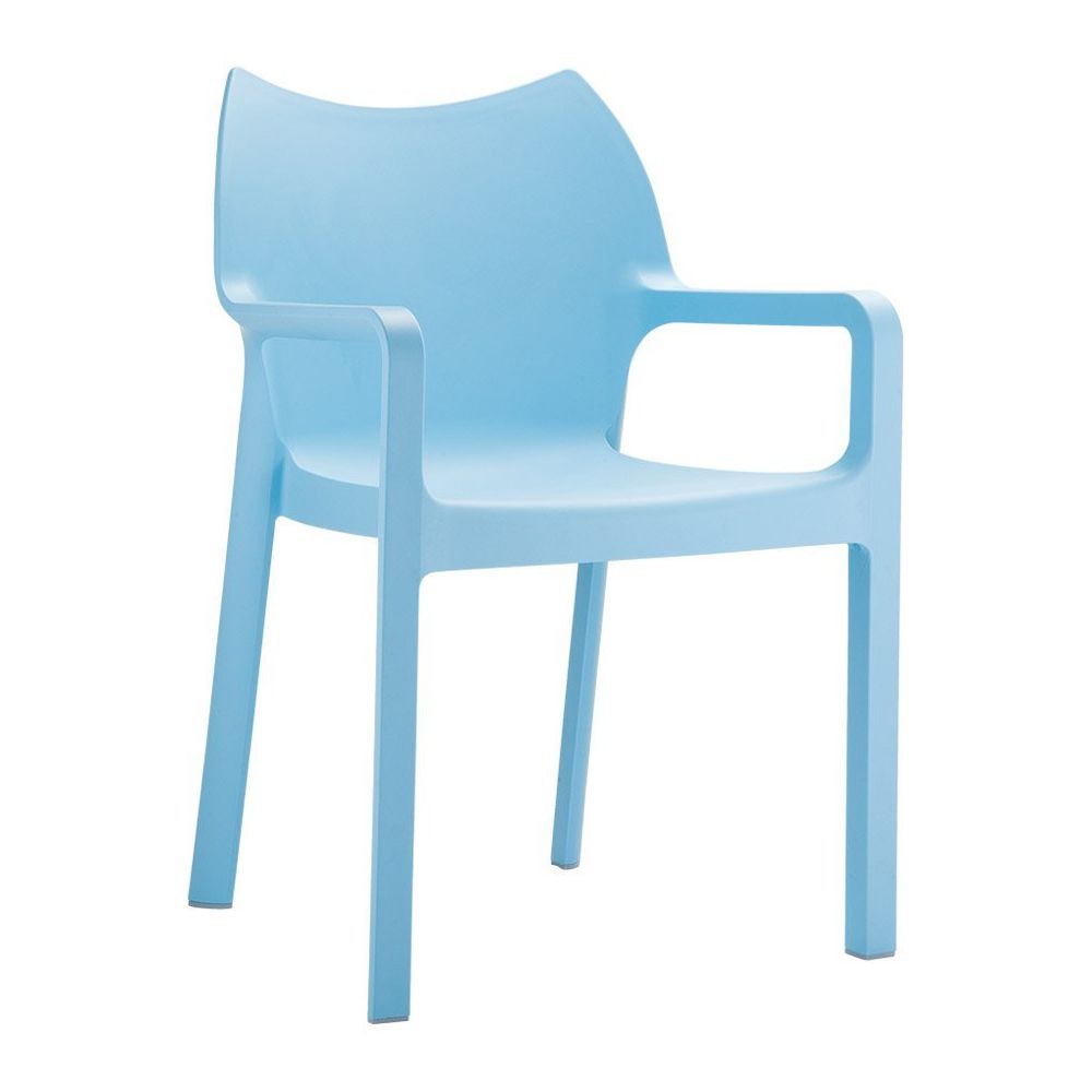 Alterego - Chaise design de terrasse 'VIVA' bleue en matière plastique - Chaises
