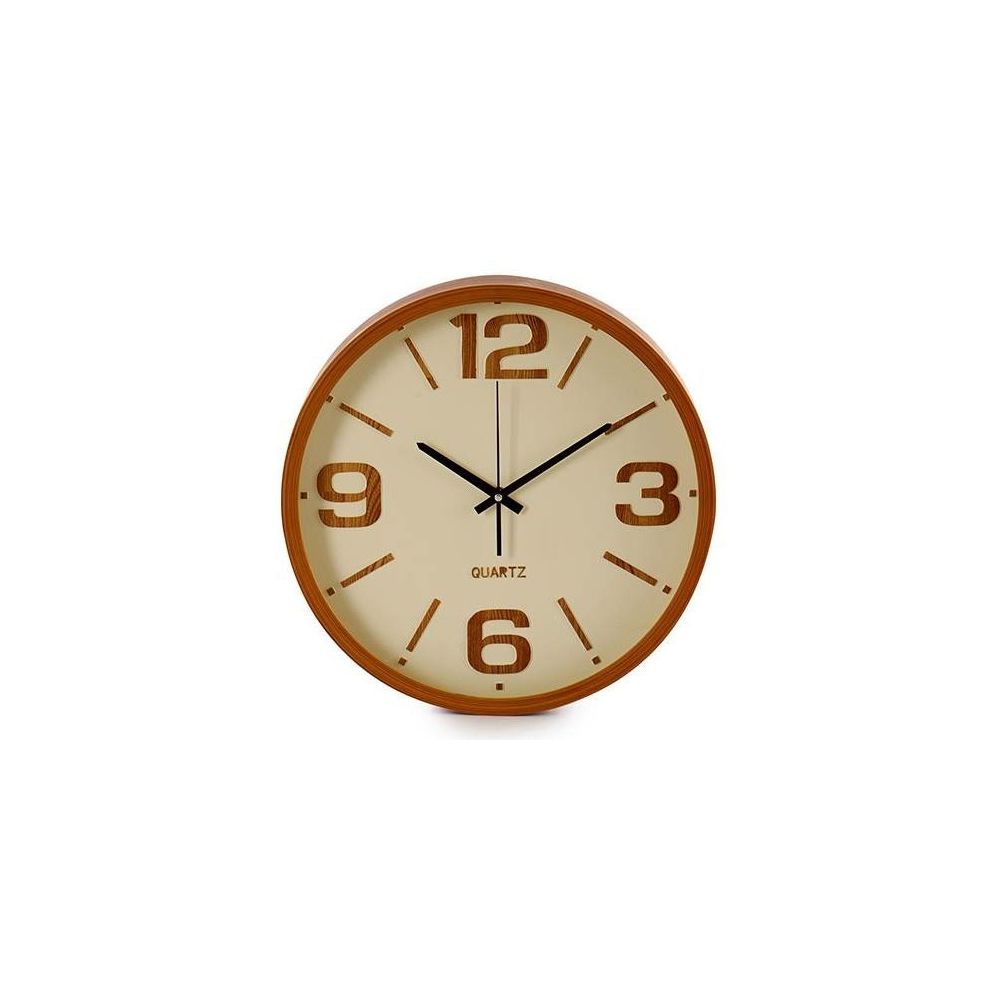 Wadiga - Horloge Murale Ronde Effet Bois - 40cm - Horloges, pendules