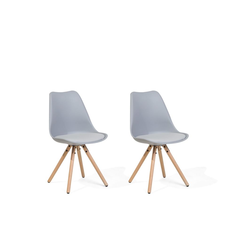 Beliani - Beliani Lot de 2 chaises en plastique gris DAKOTA - gris - Chaises