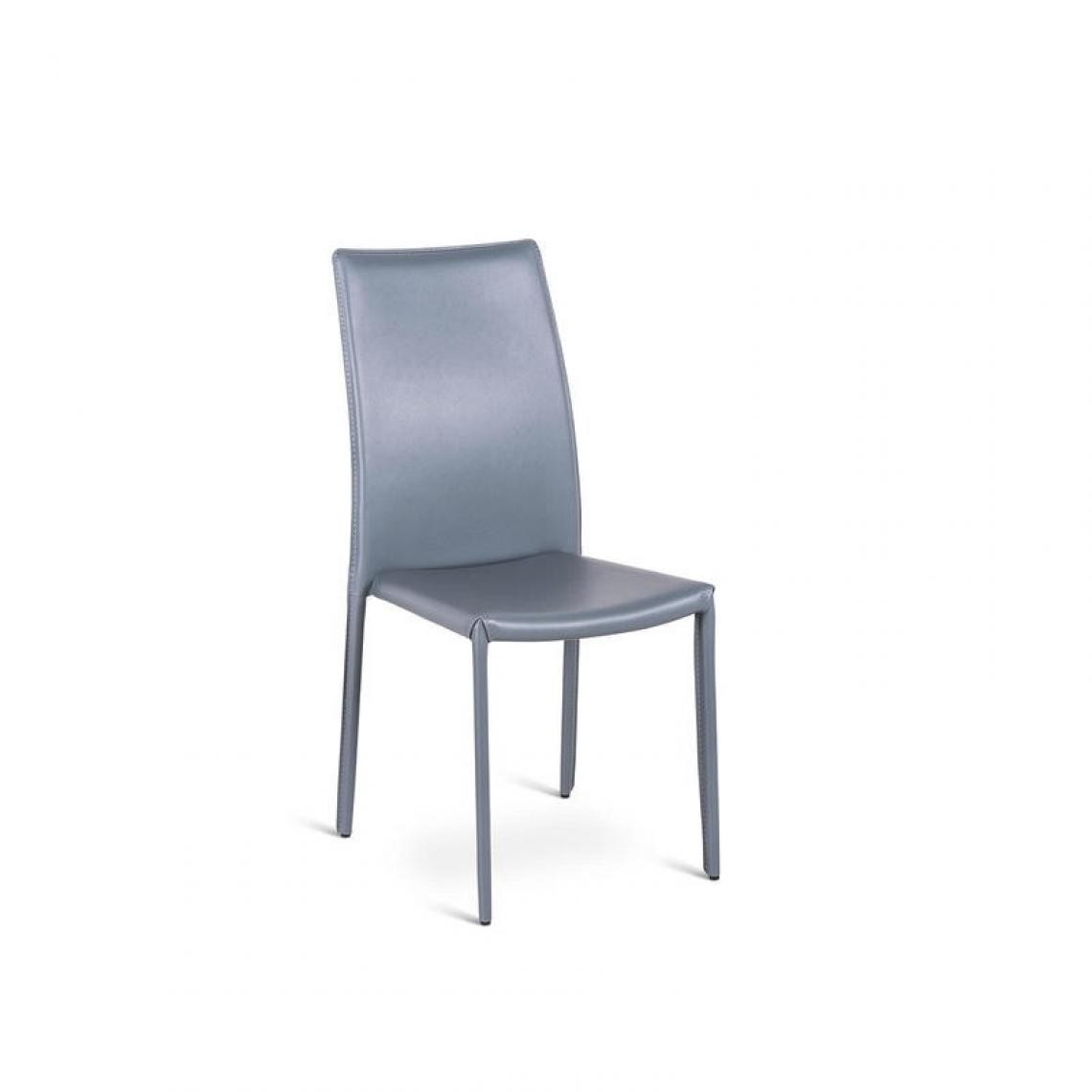 Webmarketpoint - Chaise en similicuir gris foncé, structure en métal recouvert 41x42xh.95 cm - Chaises