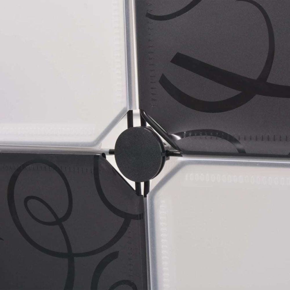 marque generique - Icaverne - Etagères et casiers à chaussures edition Organisateur de rangement cube avec 9 compartiments Noir/Blanc - Etagères