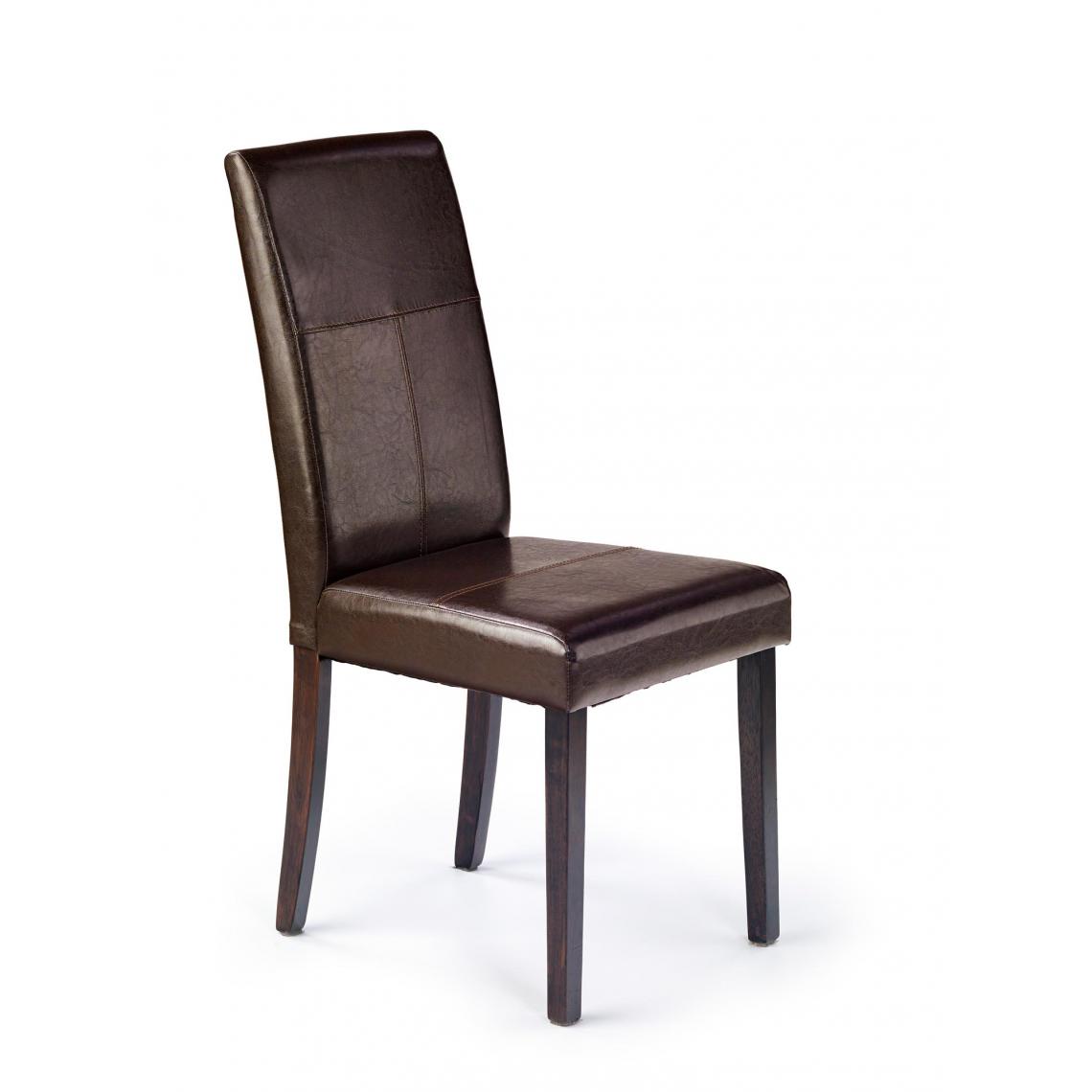 Hucoco - ANTHONY - Chaise rembourrée style moderne salon/chambre - 95x46x45 - Pieds en bois - Meuble de salle à manger - Marron - Chaises