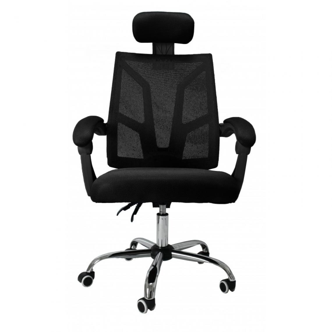 Hucoco - ARISTO - Fauteuil pivotant style moderne bureau - 84-63x61x118 - Réglable en hauteur - Chaise de bureau - Noir - Chaises