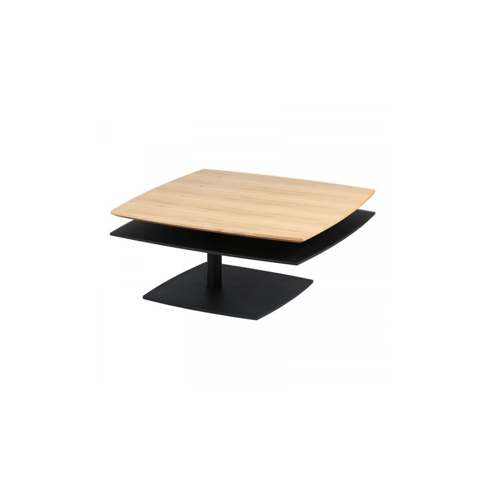 Dansmamaison - Table basse Bois/Noir - FAMB - L 85 x l 85 x H 40 cm - Tables basses