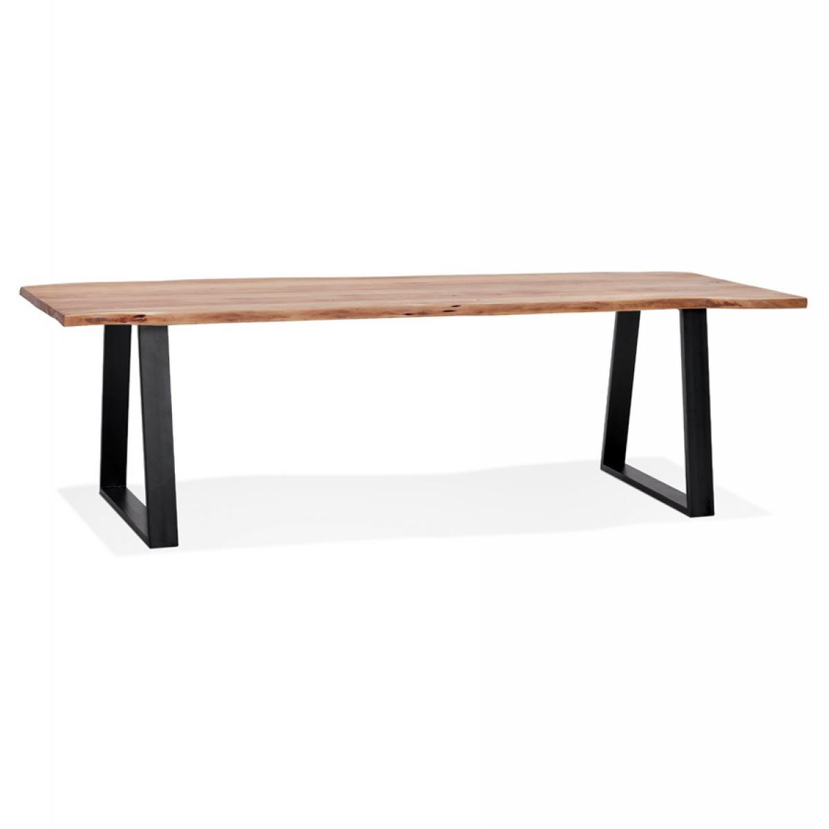 Alterego - Table de salle à manger style industriel 'RAFA' en bois massif et métal - 300x100 cm - Tables à manger