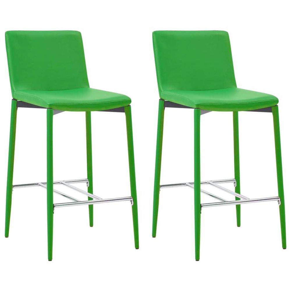 marque generique - sublime Fauteuils et chaises reference Bandar Seri Begawan Chaises de bar 2 pcs Vert Similicuir - Tabourets