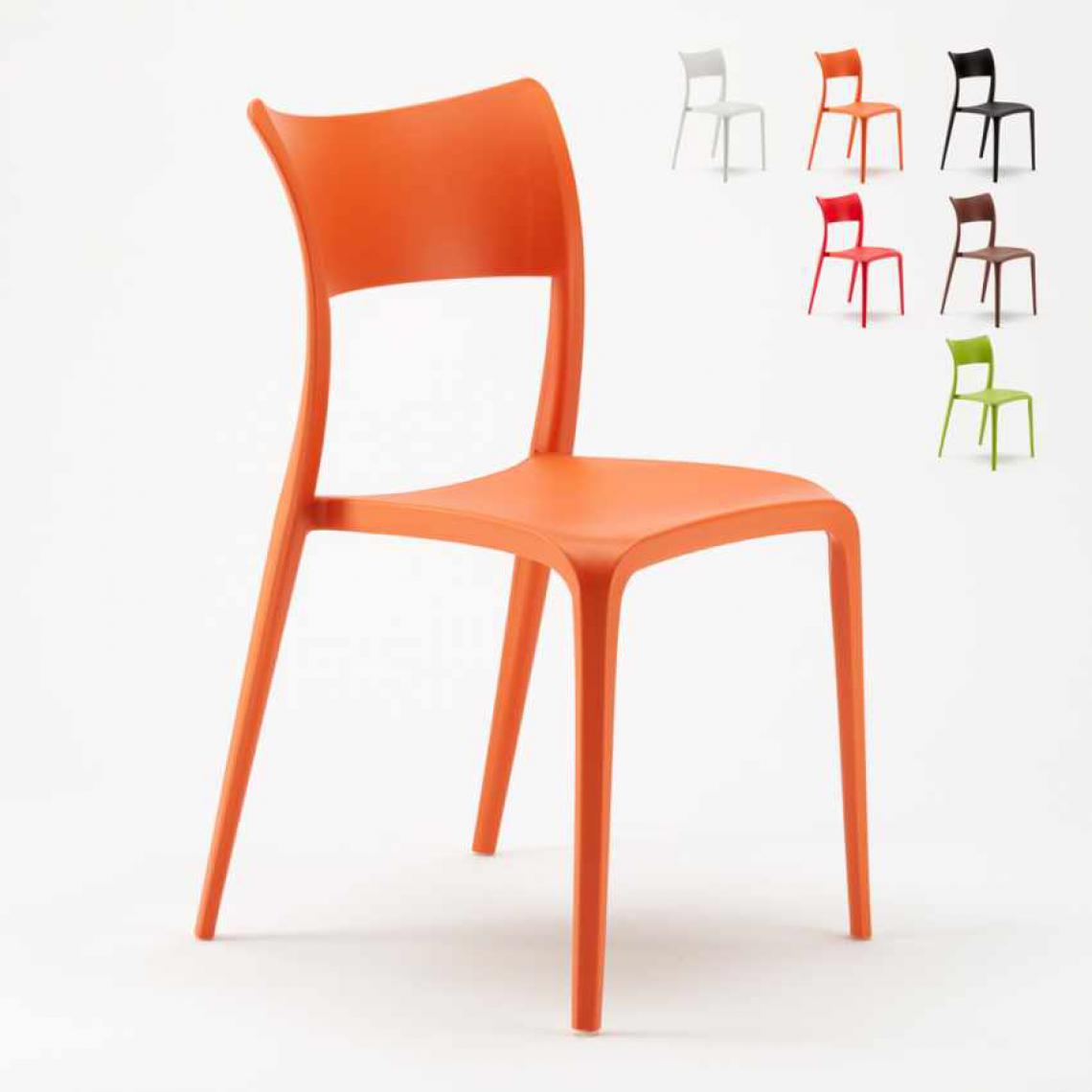 Ahd Amazing Home Design - Chaise en Polypropylène pour Salle à Manger Bar Restaurant et Jardin Parisienne, Couleur: Orange - Chaises