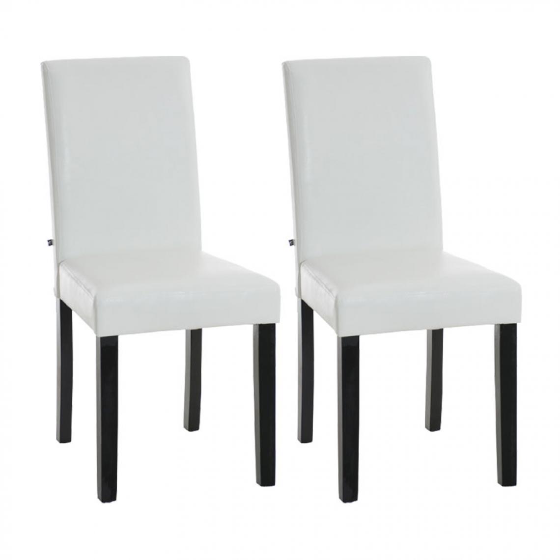 Icaverne - sublime Lot de 2 chaises de salle à manger gamme Rabat noir couleur blanc - Chaises