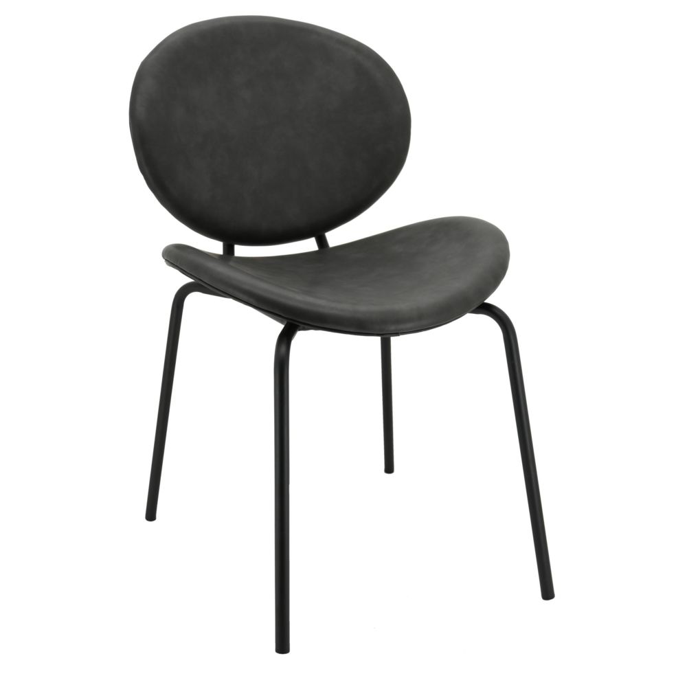 Aubry Gaspard - Chaise design en simili cuir et métal - Chaises
