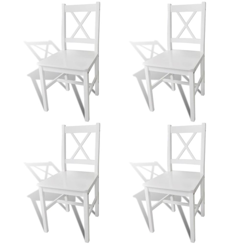 Vidaxl - Chaise de salle à manger 4 pcs Bois Blanc | Blanc - Chaises