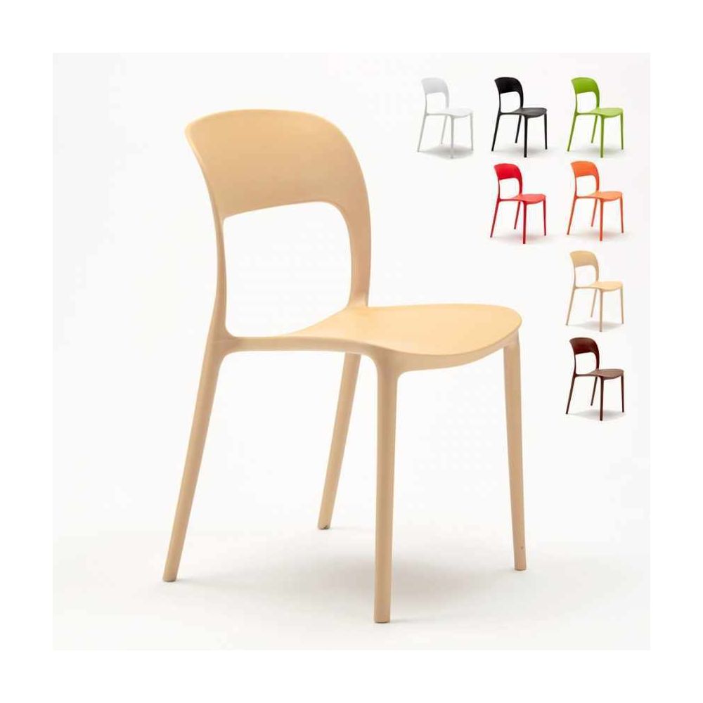 Ahd Amazing Home Design - Lot de 24 Chaises pour restaurant et bar en polypropylène, Couleur: Beige - Chaises