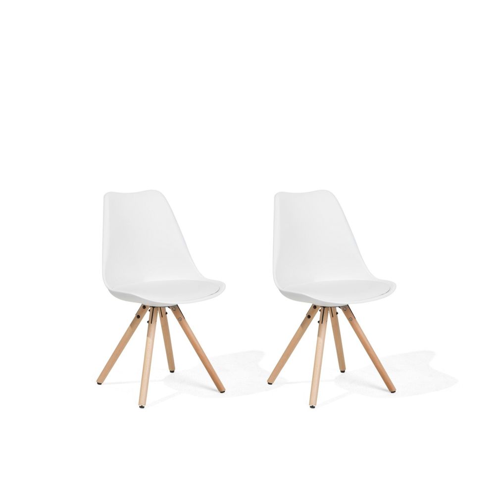 Beliani - Beliani Lot de 2 chaises en plastique blanc DAKOTA - blanc - Chaises