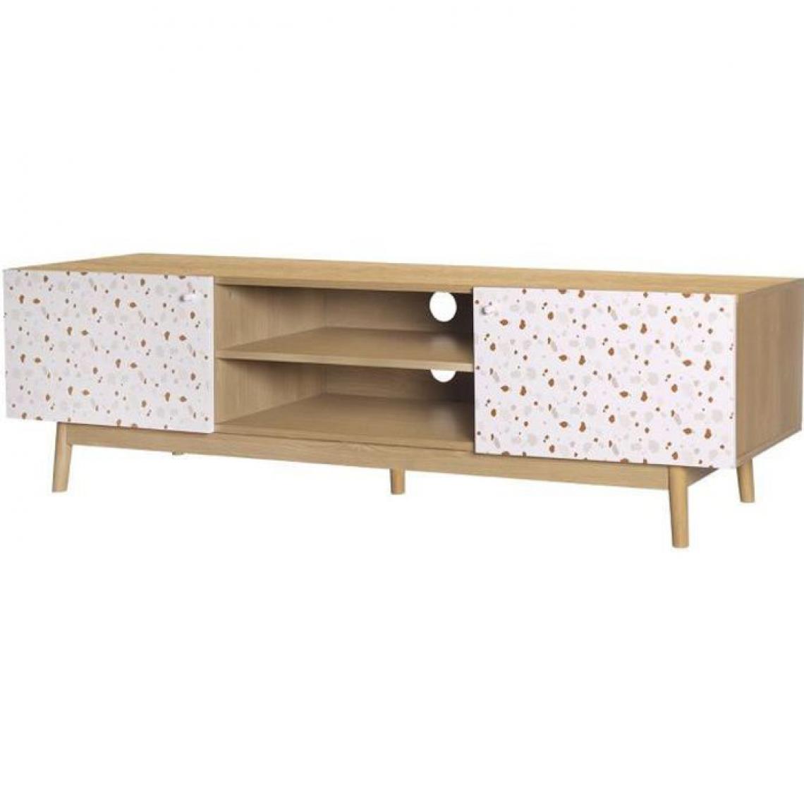 Cstore - CSTORE - meuble tv - bois avec motifs - 160x45x45 cm - gardenia - Meubles TV, Hi-Fi