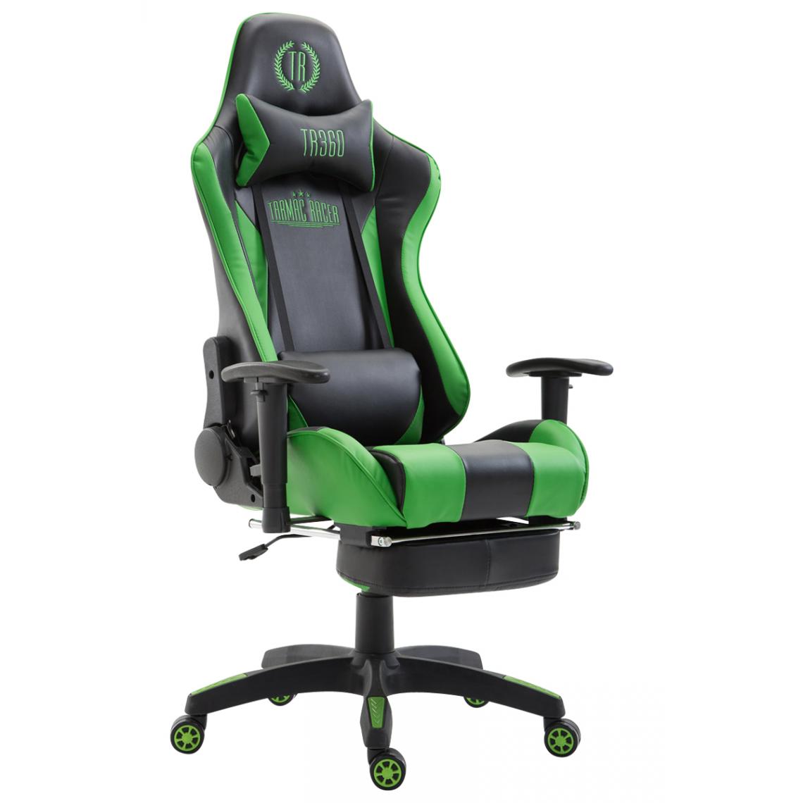 Icaverne - Admirable Chaise de bureau serie Palikir simili cuir avec repose-pieds couleur vert noir - Chaises