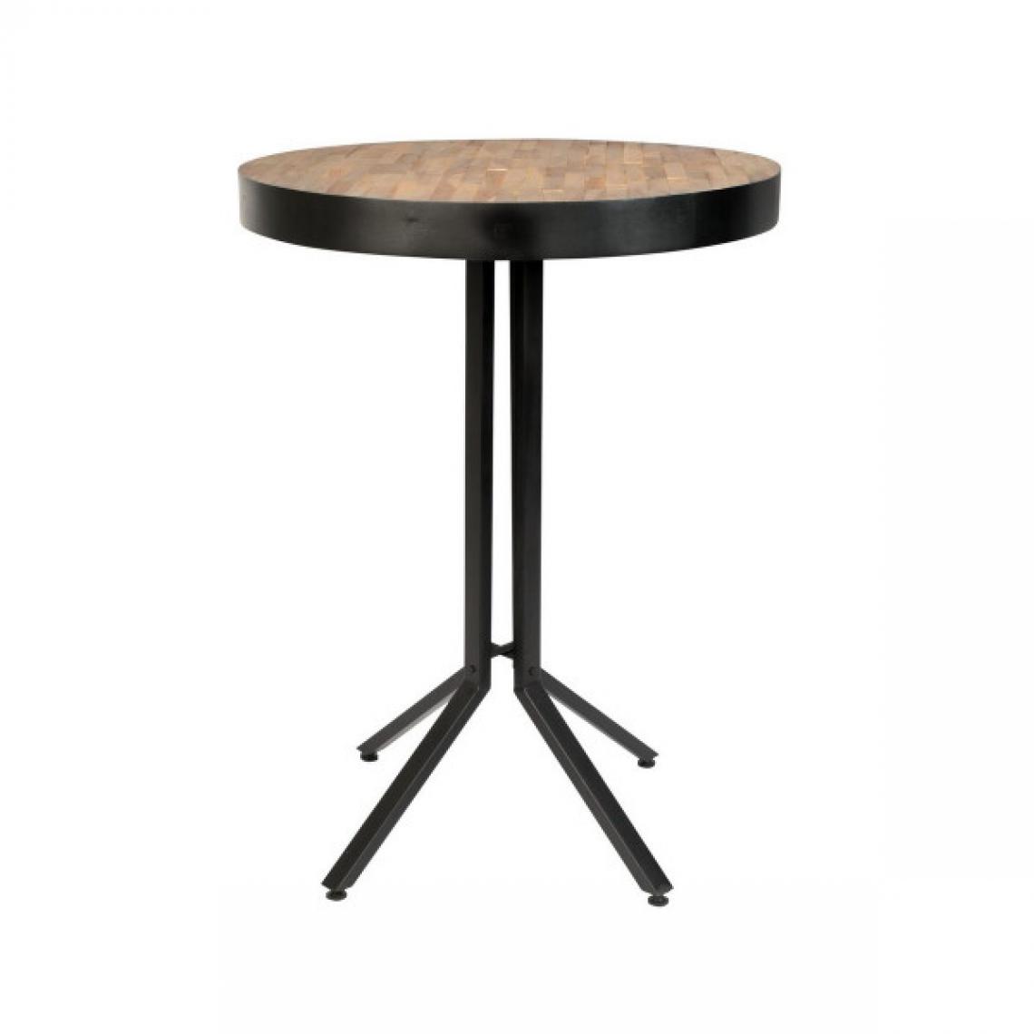 Mathi Design - MAZE - Table haute ronde en bois marron L75 - Tables à manger