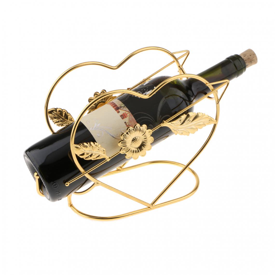 marque generique - Conception de coeur en métal bouteille de vin rouge magasin de bouteille de champagne stockage doré - Etagères