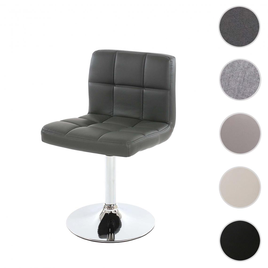 Mendler - Chaise de salle à manger Kavala, chaise de cuisine, pivotante ~ simili cuir gris base chromée - Chaises