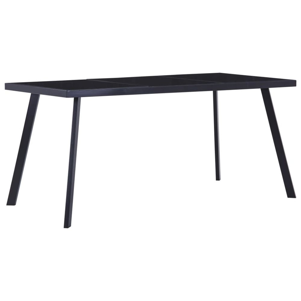 Uco - UCO Table de salle à manger Noir 180x90x75 cm Verre trempé - Tables à manger