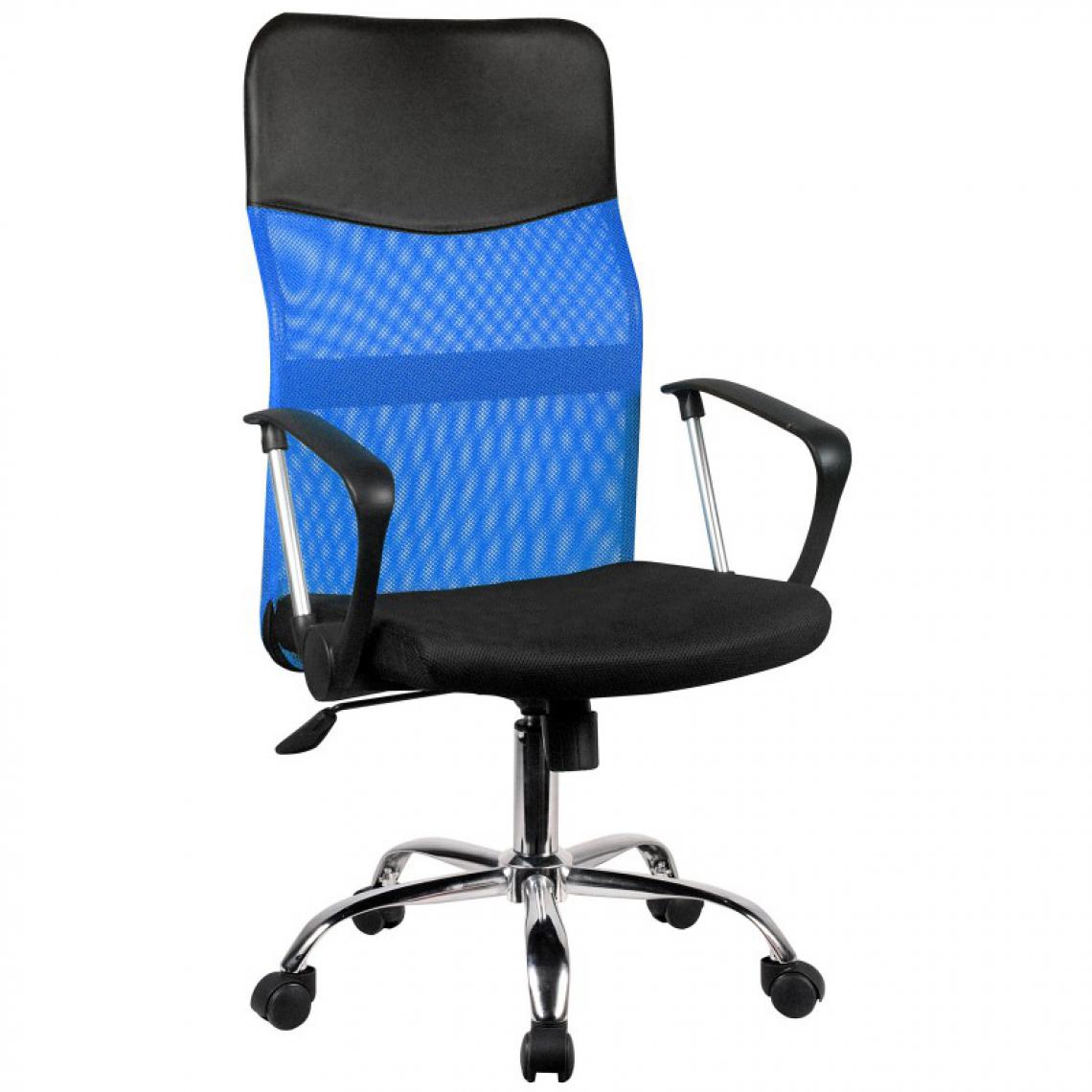 Hucoco - TANJE - Chaise de bureau pivotante - Hauteur ajustable 105-115cm - Fauteuil pivotant - Dossier ergonomique en Mesh - Bleu - Chaises