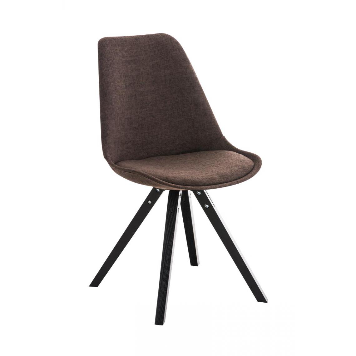 Icaverne - Splendide Chaise ligne Manille tissu carré, noir couleur marron - Chaises