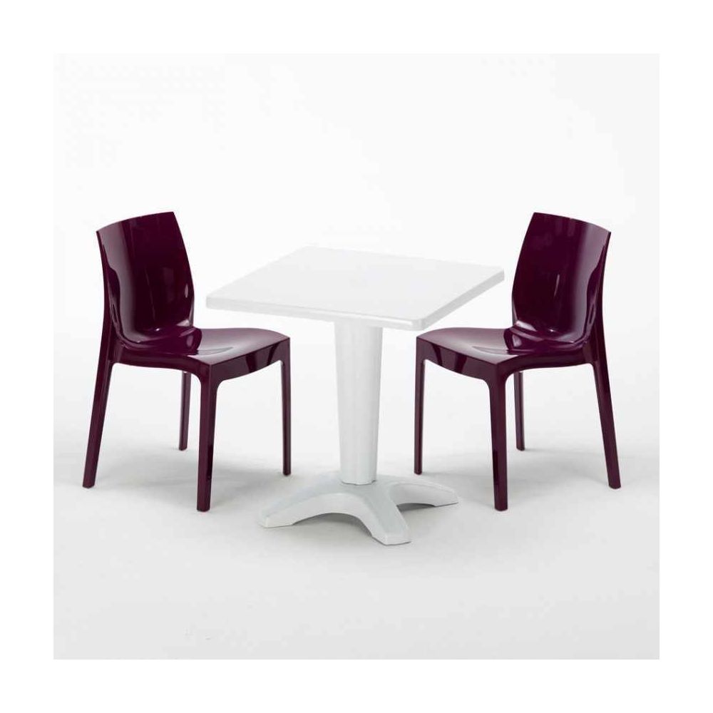 Grand Soleil - Table et 2 chaises colorées polypropylen - Chaises