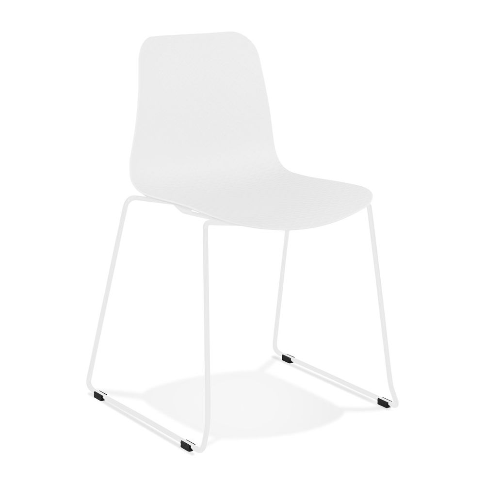 Alterego - Chaise moderne 'EXPO' blanche avec pieds en métal blanc - Chaises