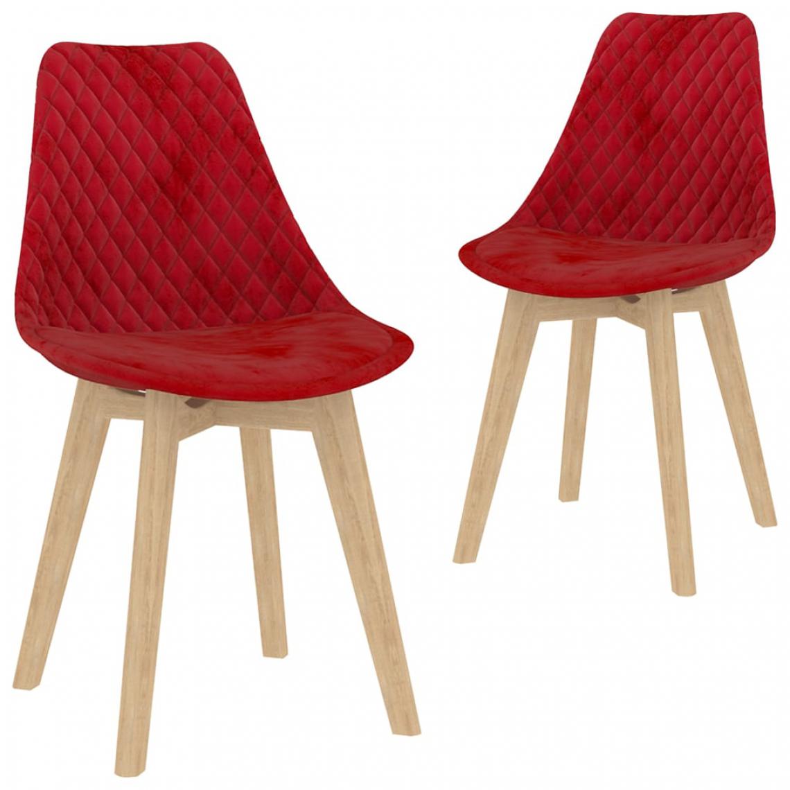 Chunhelife - Chunhelife Chaises de salle à manger 2 pcs Rouge Velours - Chaises