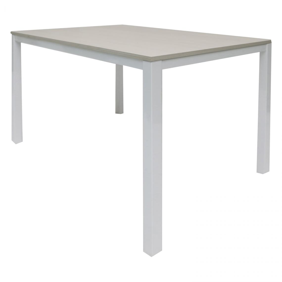 Alter - Table extensible en aluminium peint avec plateau en mélèze, coloris blanc, 110 x 76 x 70 cm - Tables à manger