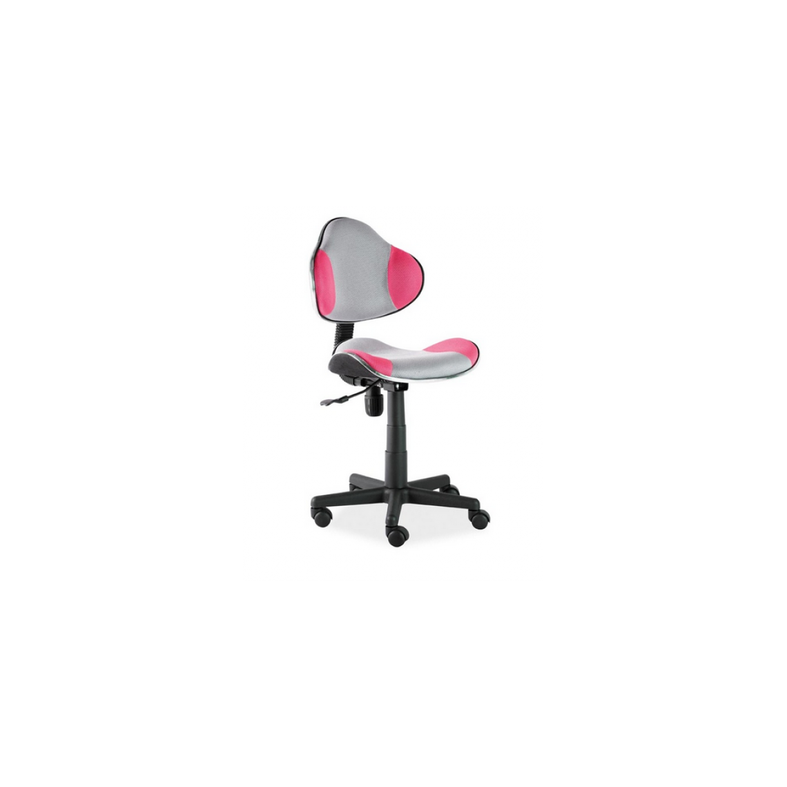Ac-Deco - Chaise de bureau à roulettes - QG2 - 48 x 41 x 84 cm - Gris et rose - Chaises
